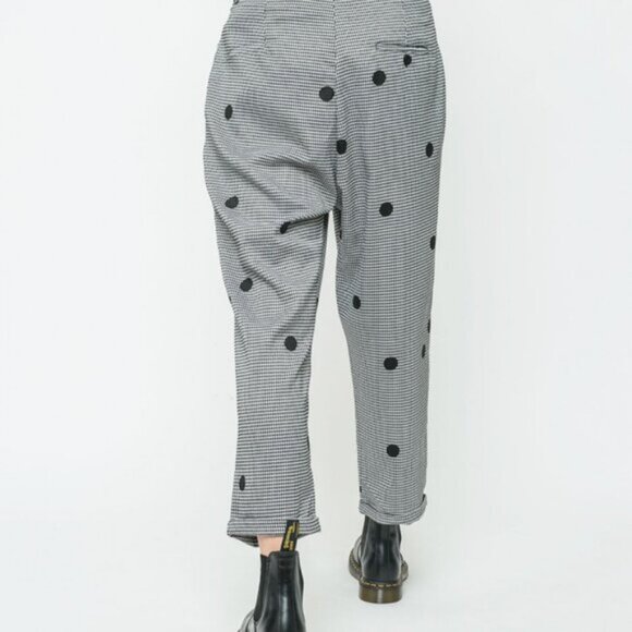 Lazy Oaf Houndstooth Polka Dot Hound Dog Cropped Trousers – Size Large - Picture 4 of 9